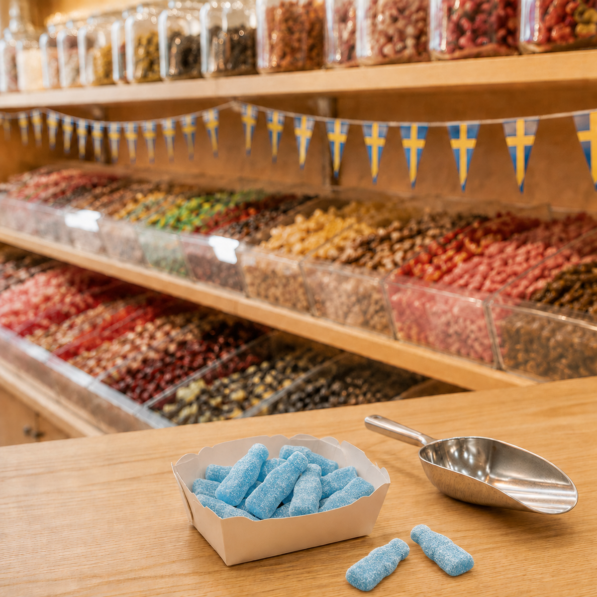 Fizzy Blue Sour, schwedische Gummibonbons