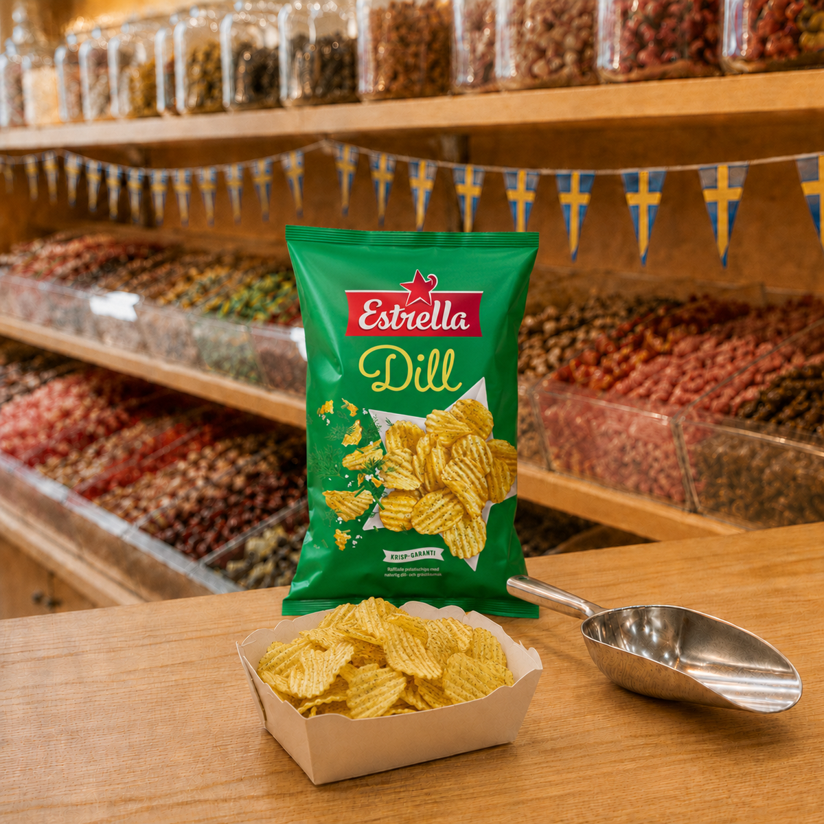 Estrella Schwedische Kartoffelchips mit Dillgeschmack