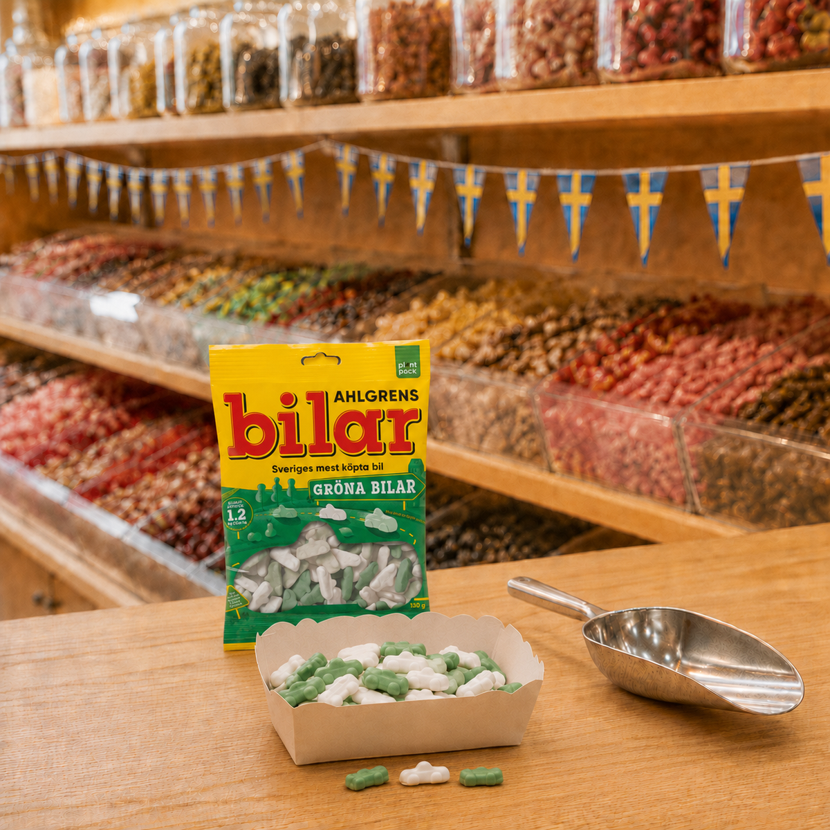 Ahlgrens Bilar grüne Fruchtgummi-Autos, 125g