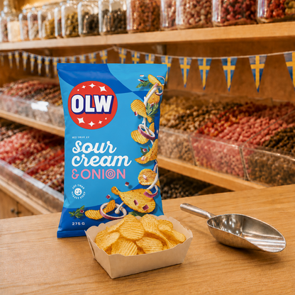 OLW Sour Cream & Onion Chips – schwedischer Klassiker 275g