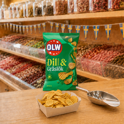 OLW Schwedische Riffelchips mit Dill & Schnittlauch