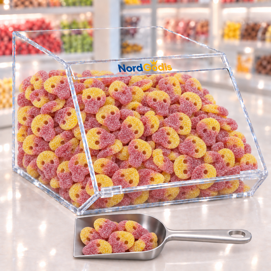 Vegane, saure Raspberry & Lemon Skulls Fruchtgummi, 50g