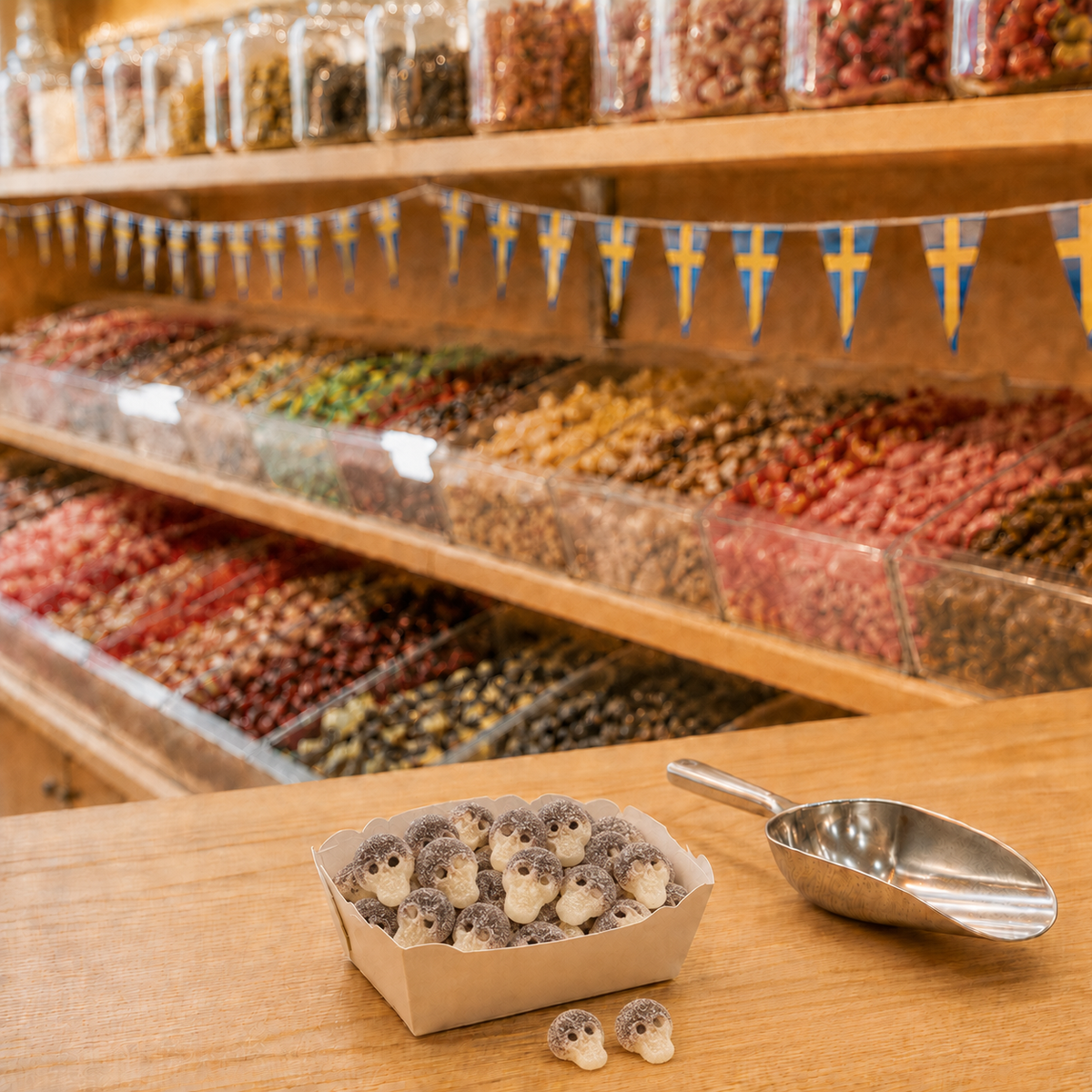 Schädelgeformte Fruchtgummi mit Cola-Geschmack, 50g